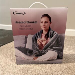 BRAND NEW, NEVER OPENED Gray Heated Blanket